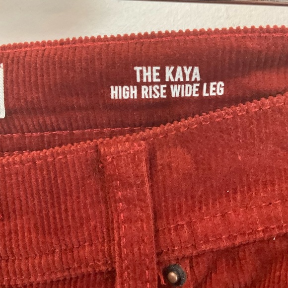 Kensie Jeans Corduroy High Rise Wide Leg Rust Red Brown Kaya Size 29 NWT - Picture 5 of 11